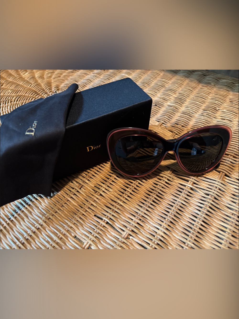 Dior Oversized Sunglasses in Black with Pink Trim - Picture 4 of 5